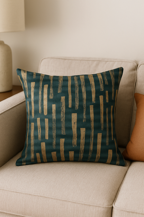 housse de coussin géométrique style ethnique couleur or luxueuse