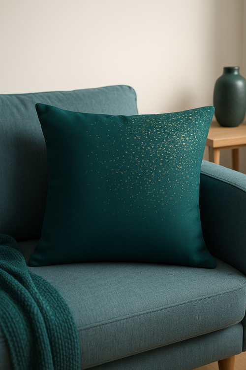 housse de coussin géométrique style ethnique or clair - vue 2 sur 2