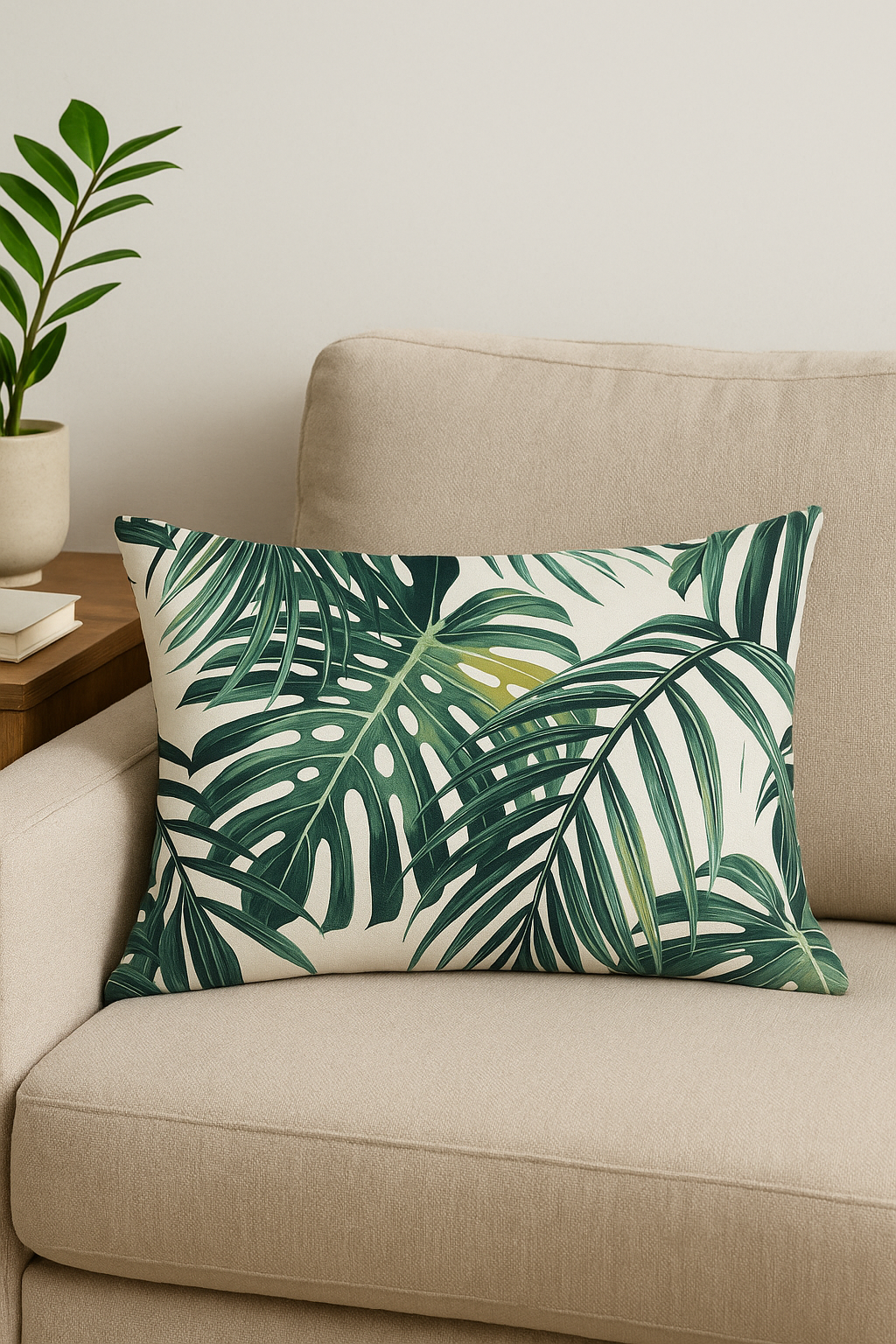 housse de coussin imprimée fleurs tropicales 30 x 50 cm