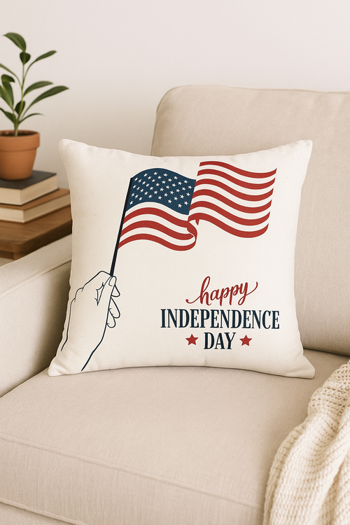housse de coussin imprimée love usa pour le jour de l'indépendance