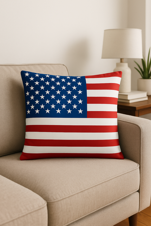 housse de coussin imprimée love usa pour le jour de l'indépendance - vue 2 sur 2