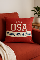 housse de coussin imprimée love usa pour le jour de l'indépendance