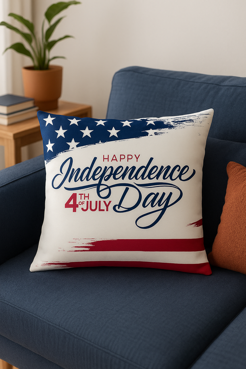 housse de coussin imprimée love usa pour le jour de l'indépendance