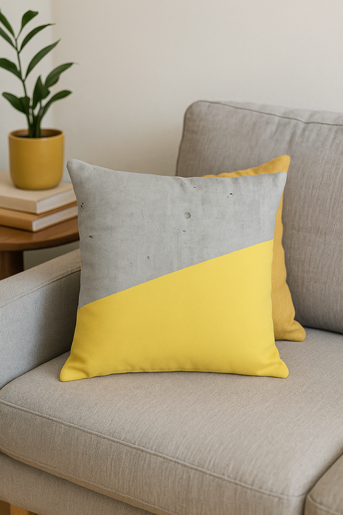 housse de coussin jaune avec motif tournesol créatif 45x45 cm - vue 2 sur 2