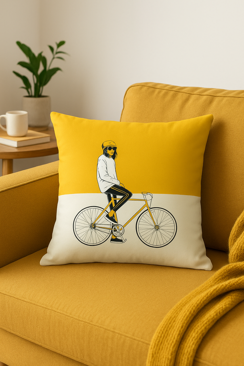 housse de coussin jaune motif tournesol créatif 45x45 cm - vue 2 sur 2