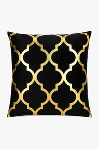 housse de coussin moderne motif géométrique feuille verte