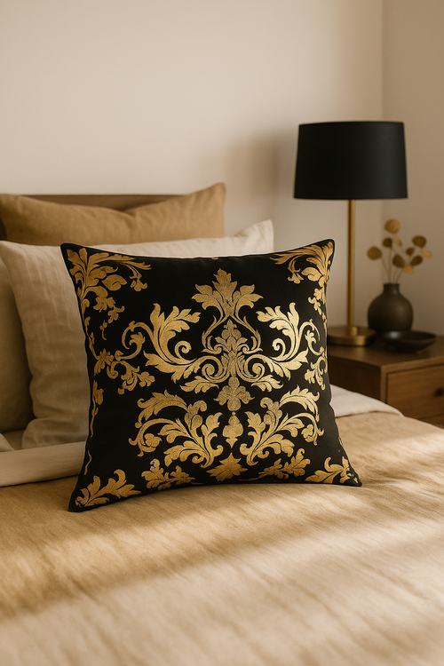 housse de coussin moderne motif géométrique feuilles décoratives - vue 2 sur 2