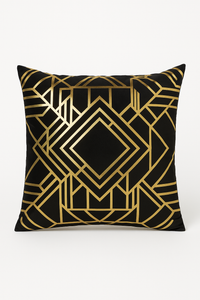housse de coussin moderne motif géométrique feuilles vertes
