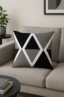 housse de coussin moderne noir et blanc géométrique décoratif