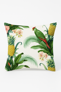 housse de coussin motif cactus monstera et feuilles tropicales