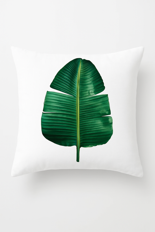housse de coussin motif cactus monstera et plantes tropicales