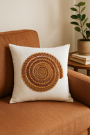 housse de coussin motif coquillage style marin décoratif