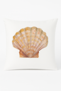 housse de coussin motif coquillage style marin décoratif
