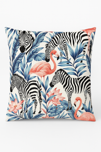 housse de coussin motif flamant rose pour une touche décorative