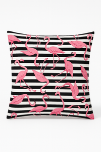 housse de coussin motif flamant rose style tropical décoratif
