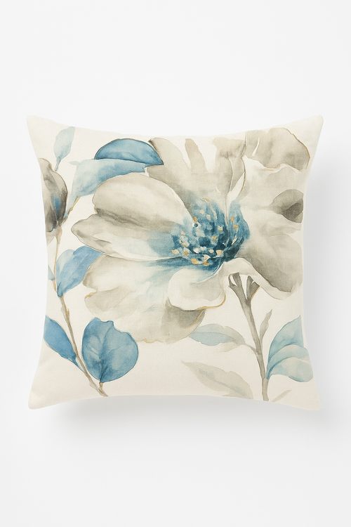 housse de coussin motif floral feuilles de ginkgo