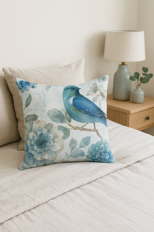 housse de coussin motif floral ginkgo pour canapé et lit - vue 2 sur 2