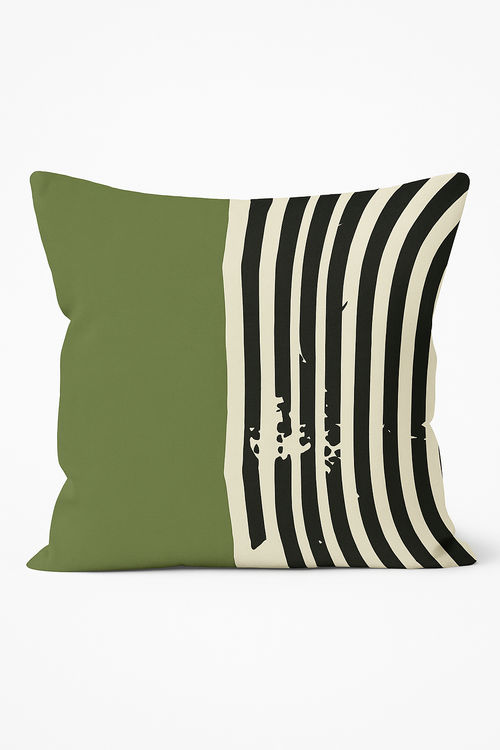 housse de coussin motif floral vert style abstrait décoratif