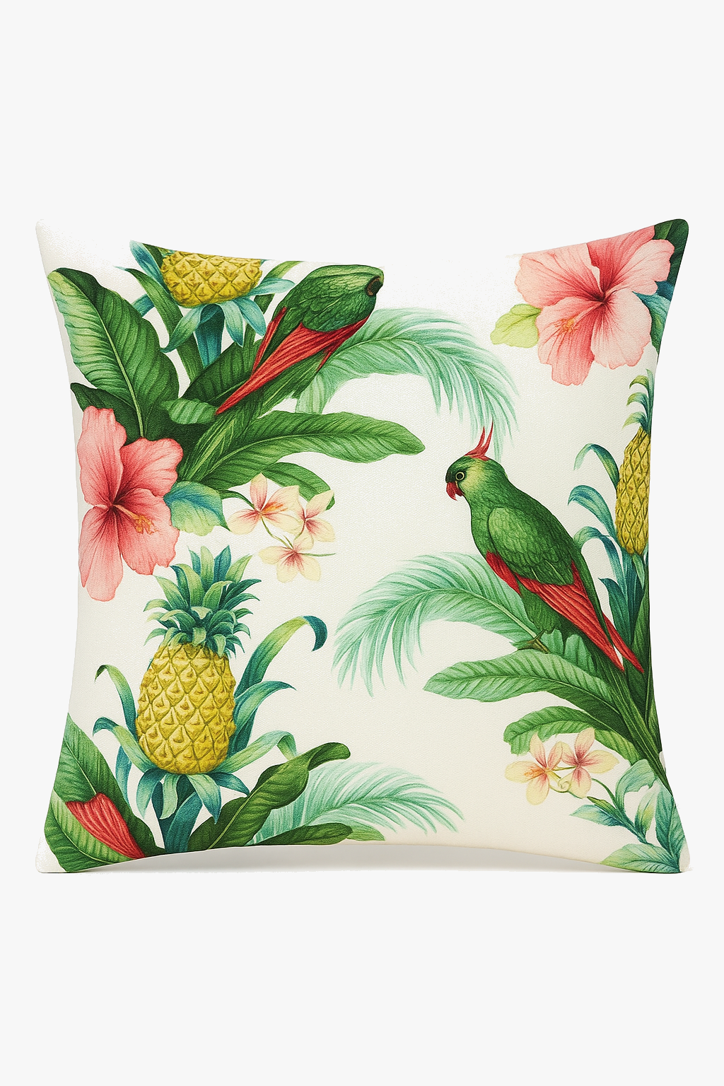 housse de coussin motif perroquet style tropical pour canapé