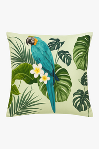 housse de coussin motif perroquet style tropical pour salon