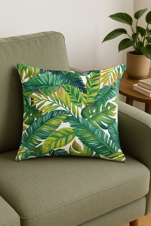housse de coussin motif tropical pour décoration élégante - vue 2 sur 2