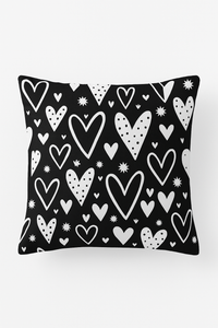 housse de coussin noire et blanche géométrique moderne et épurée