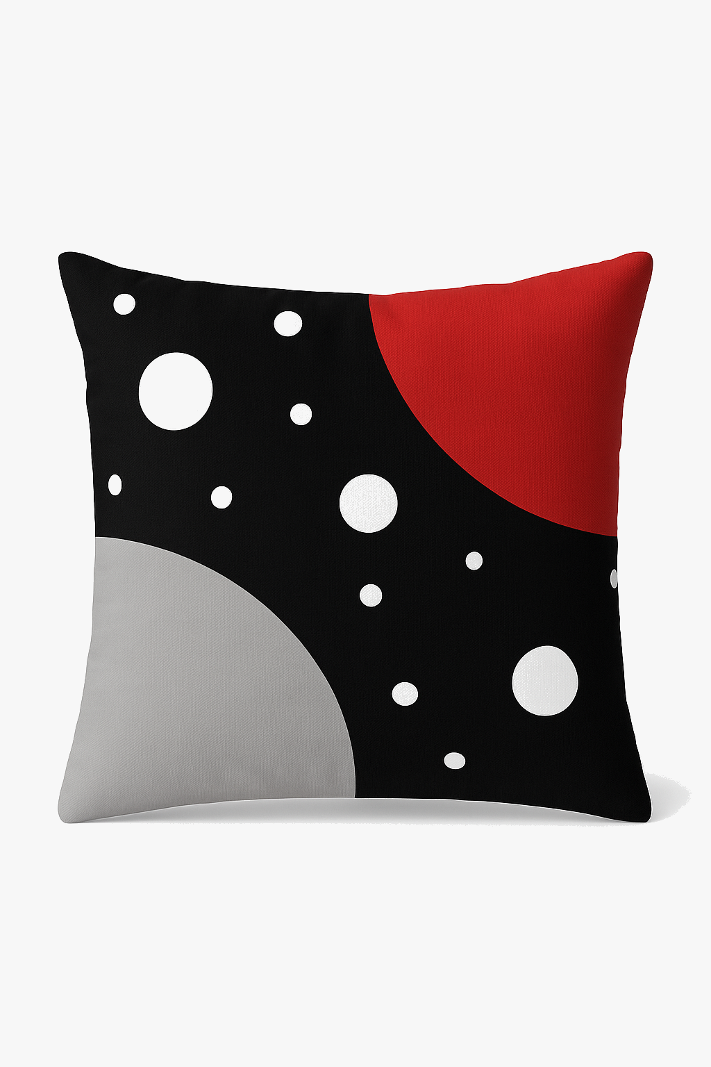 housse de coussin noire et rouge motif géométrique élégant