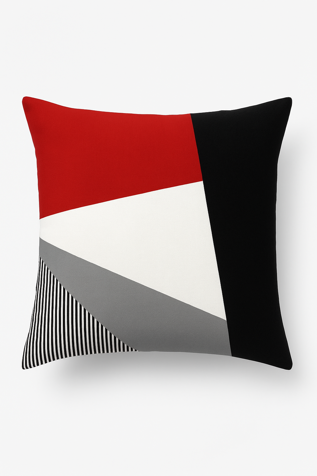 housse de coussin noire et rouge motif géométrique moderne