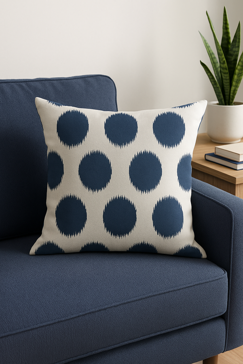 housse de coussin nordique géométrique bleu marine élégante pour canapé - vue 2 sur 2