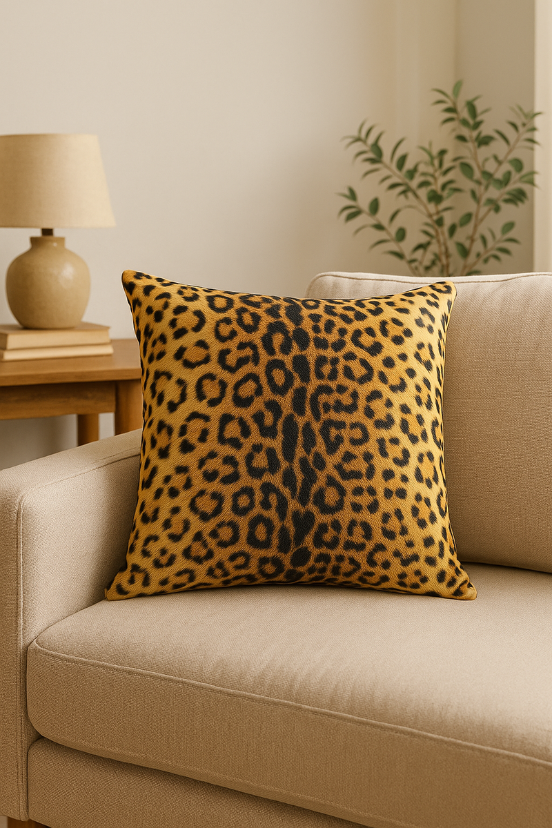 housse de coussin peluche courte motif léopard 35 45 50 60 cm