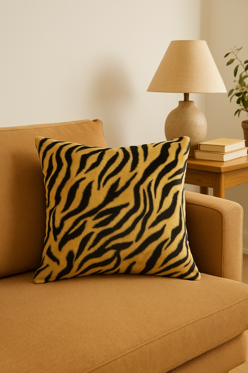 housse de coussin personnalisée en peluche motif léopard 35 à 60 cm - vue 2 sur 2