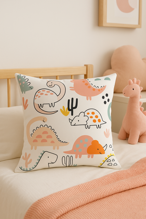 housse de coussin petit dinosaure décoration luxe pour maison - vue 2 sur 2