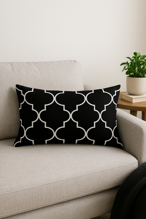 housse de coussin rectangle 30 x 50 cm motif mandala géométrique élégant - vue 2 sur 2