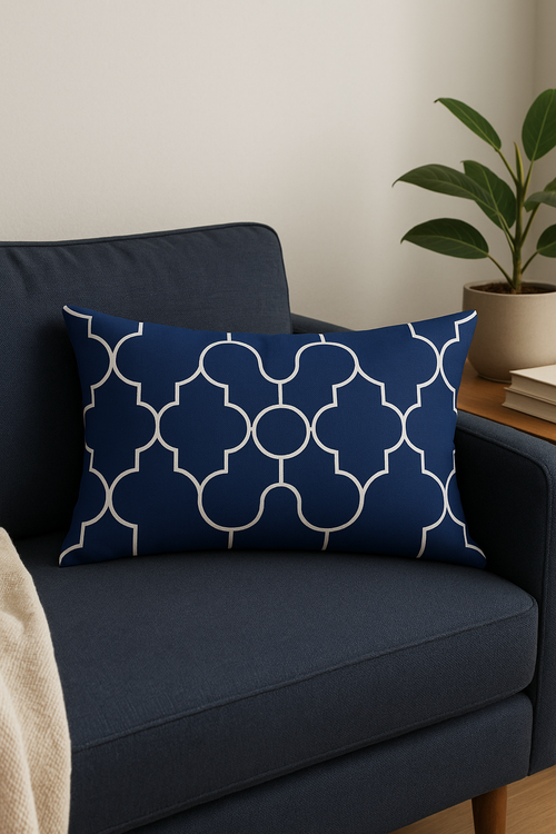 housse de coussin rectangle polyester motif mandala géométrique élégant