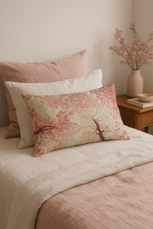 housse de coussin rectangulaire à motif de fleurs tropicales 30x50 cm - vue 3 sur 2