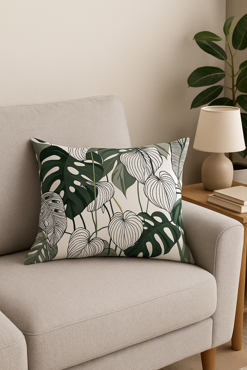 housse de coussin rectangulaire à motif fleurs tropicales 30 x 50 cm