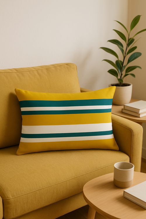 housse de coussin rectangulaire à motif géométrique coloré 30 x 50 cm - vue 2 sur 2