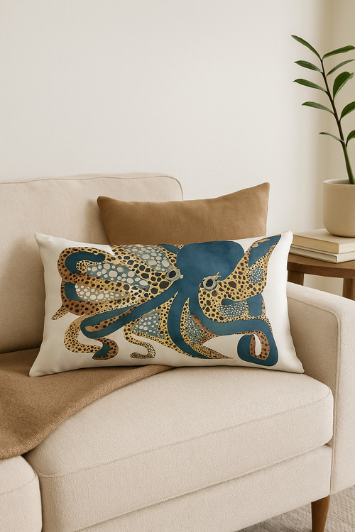 housse de coussin rectangulaire à rayures aquarelle chinoises 30 x 50 cm - vue 2 sur 2