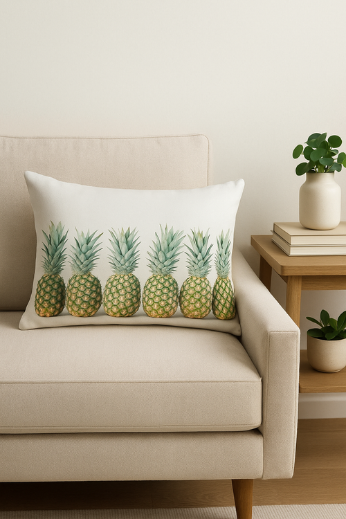 housse de coussin rectangulaire fleurs tropicales 30x50 cm décorative - vue 2 sur 2