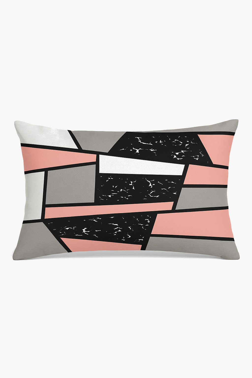 housse de coussin rectangulaire géométrique jaune et rouge 30 x 50 cm