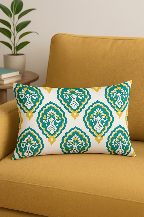 housse de coussin rectangulaire géométrique colorée 30 x 50 cm - vue 2 sur 2