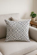 housse de coussin rectangulaire géométrique gris patchwork décoratif