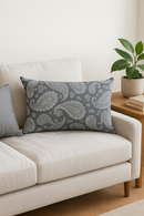 housse de coussin rectangulaire géométrique gris patchwork décorative