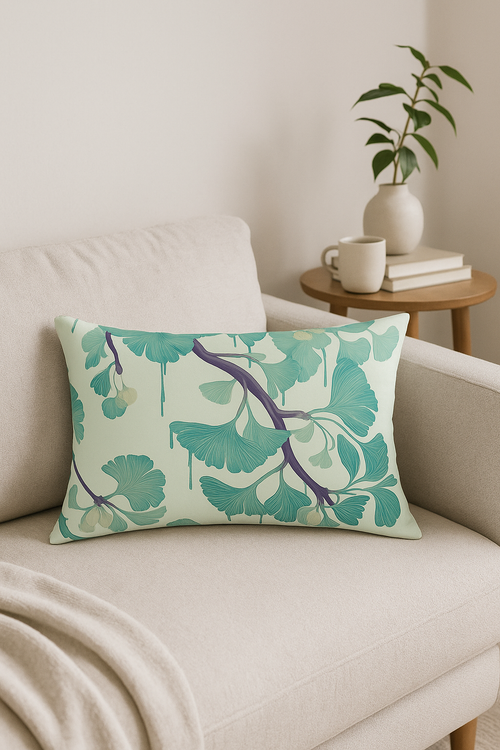 housse de coussin rectangulaire imprimée fleurs tropicales 30 x 50 cm - vue 2 sur 2