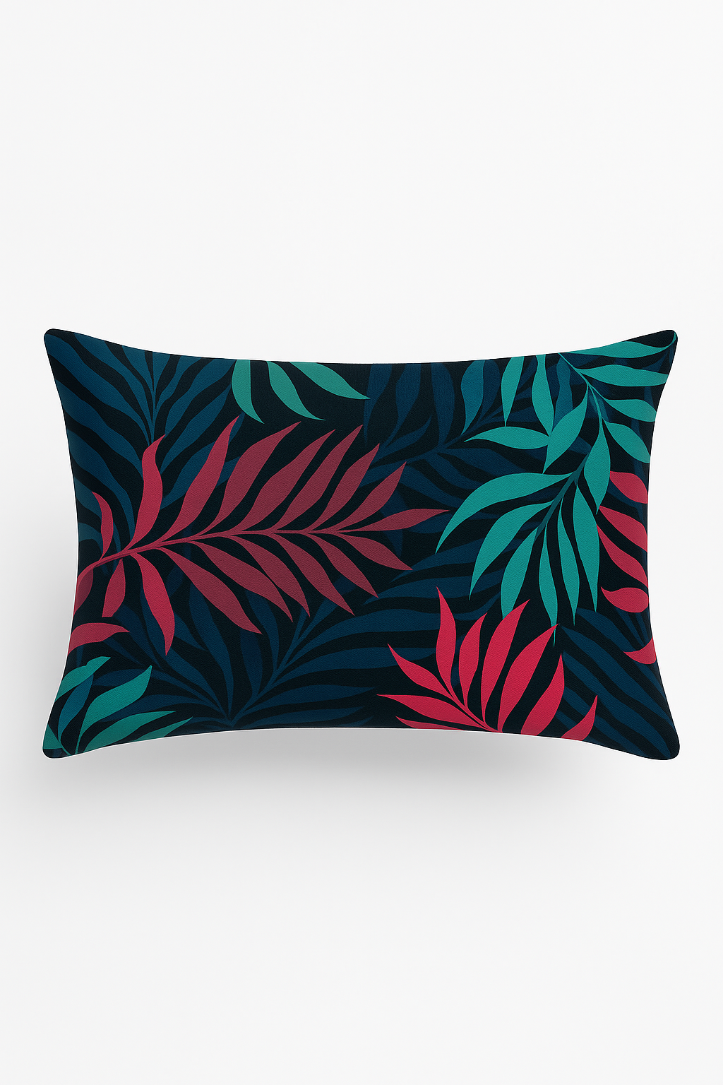 housse de coussin rectangulaire motif feuilles tropicales vertes 30 x 50 cm
