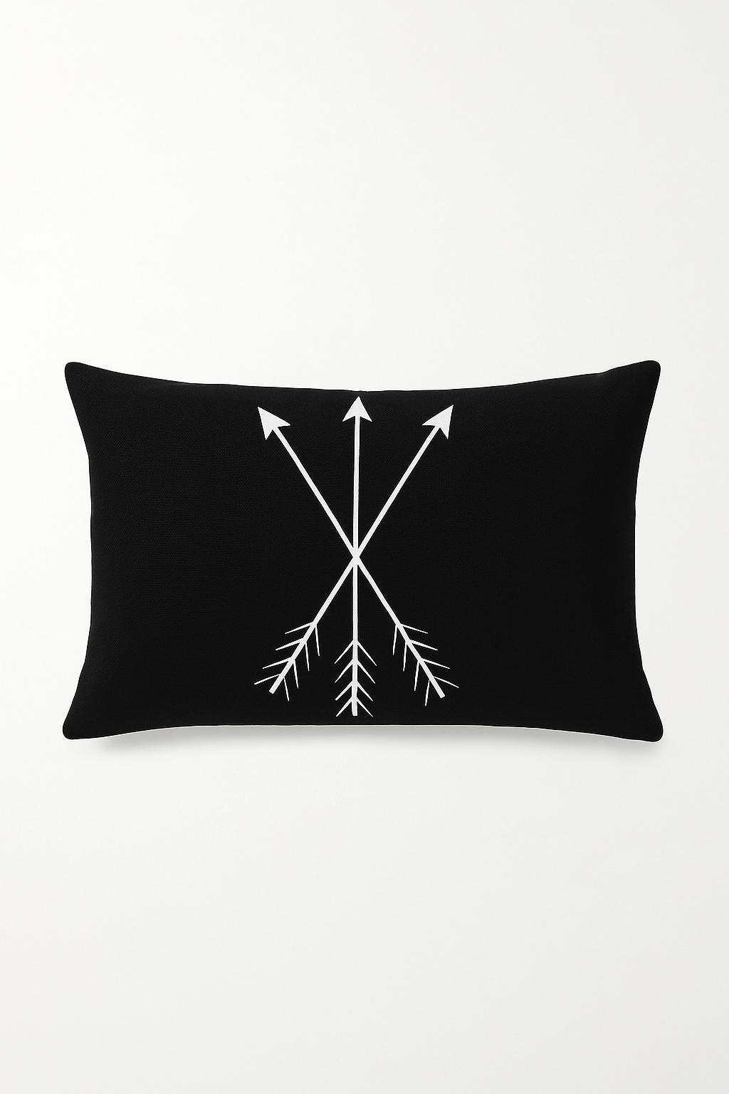 housse de coussin rectangulaire motif géométrique noir et jaune 30 x 50 cm