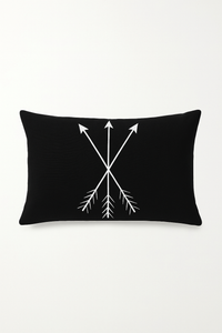 housse de coussin rectangulaire motif géométrique noir et jaune 30 x 50 cm