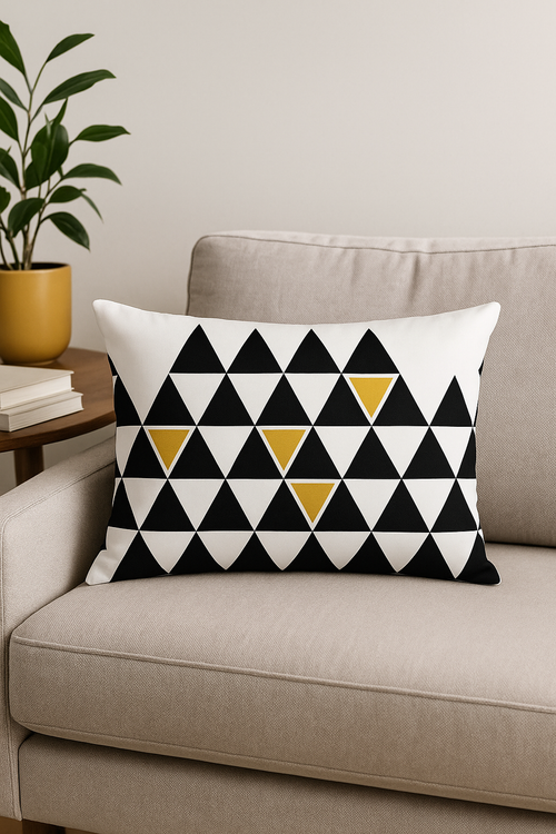 housse de coussin rectangulaire motif géométrique nordique coloré 30x50 cm - vue 2 sur 2