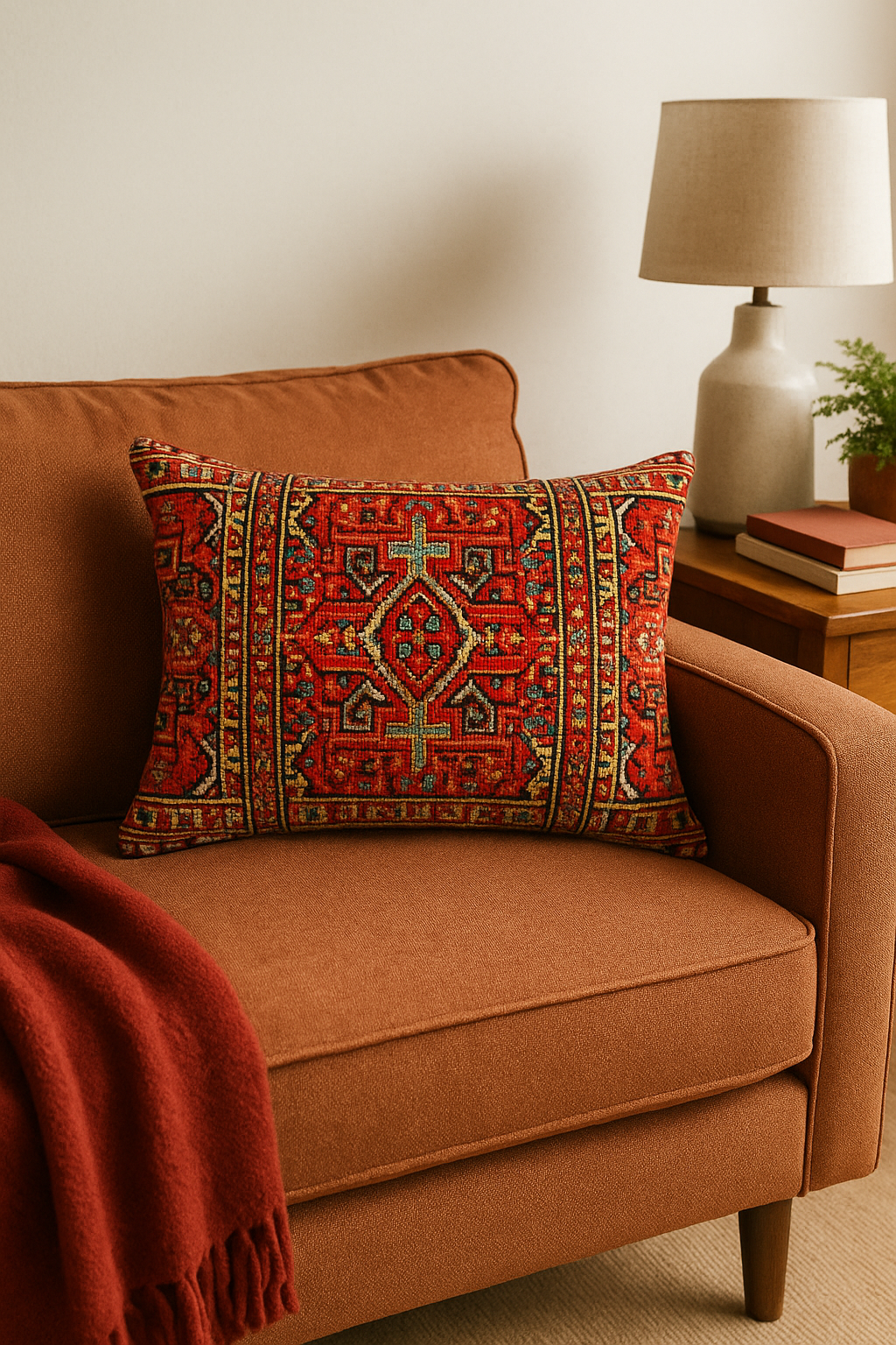 housse de coussin rectangulaire motif mandala ethnique vintage - vue 2 sur 2
