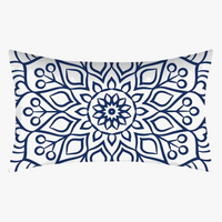 housse de coussin rectangulaire motif mandala géométrique 30 x 50 cm